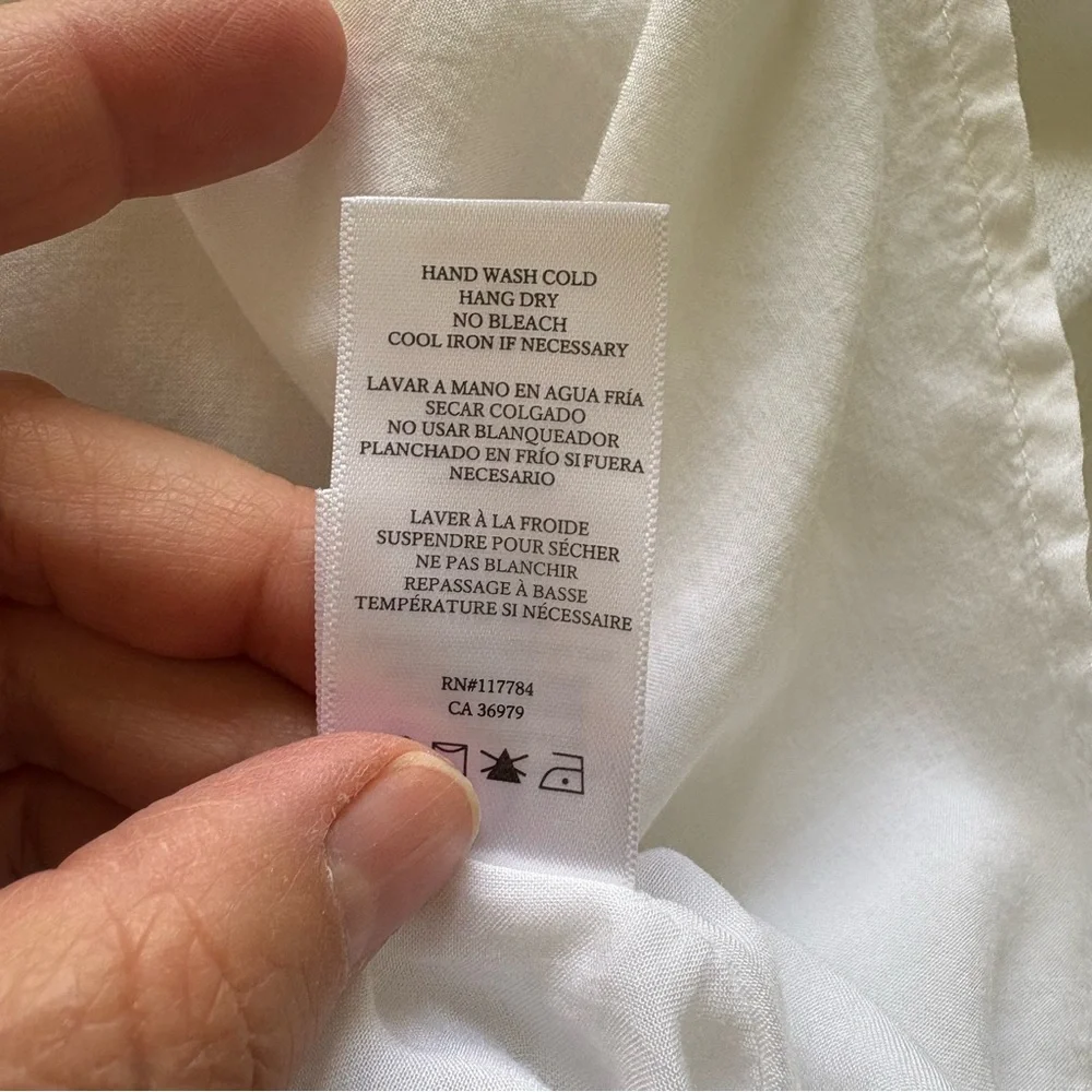 Rails Solid White Lace Trim Jasmine Linen Blend Dress Women’s Size Small - Picture 7 of 7